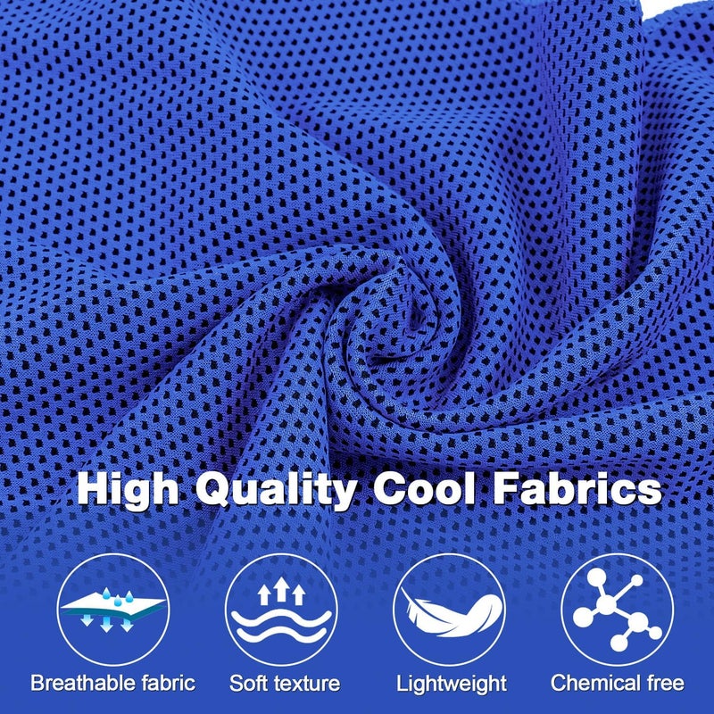 MENOLY 30 Packs Cooling Towels Bulk Cooling Towels for Neck and Face Gym Workout Cooling Neck Rags for Sports Yoga Soft Microfiber Breathable Sweat Rags for Hiking Running Fitness-Dark Blue - Image 3